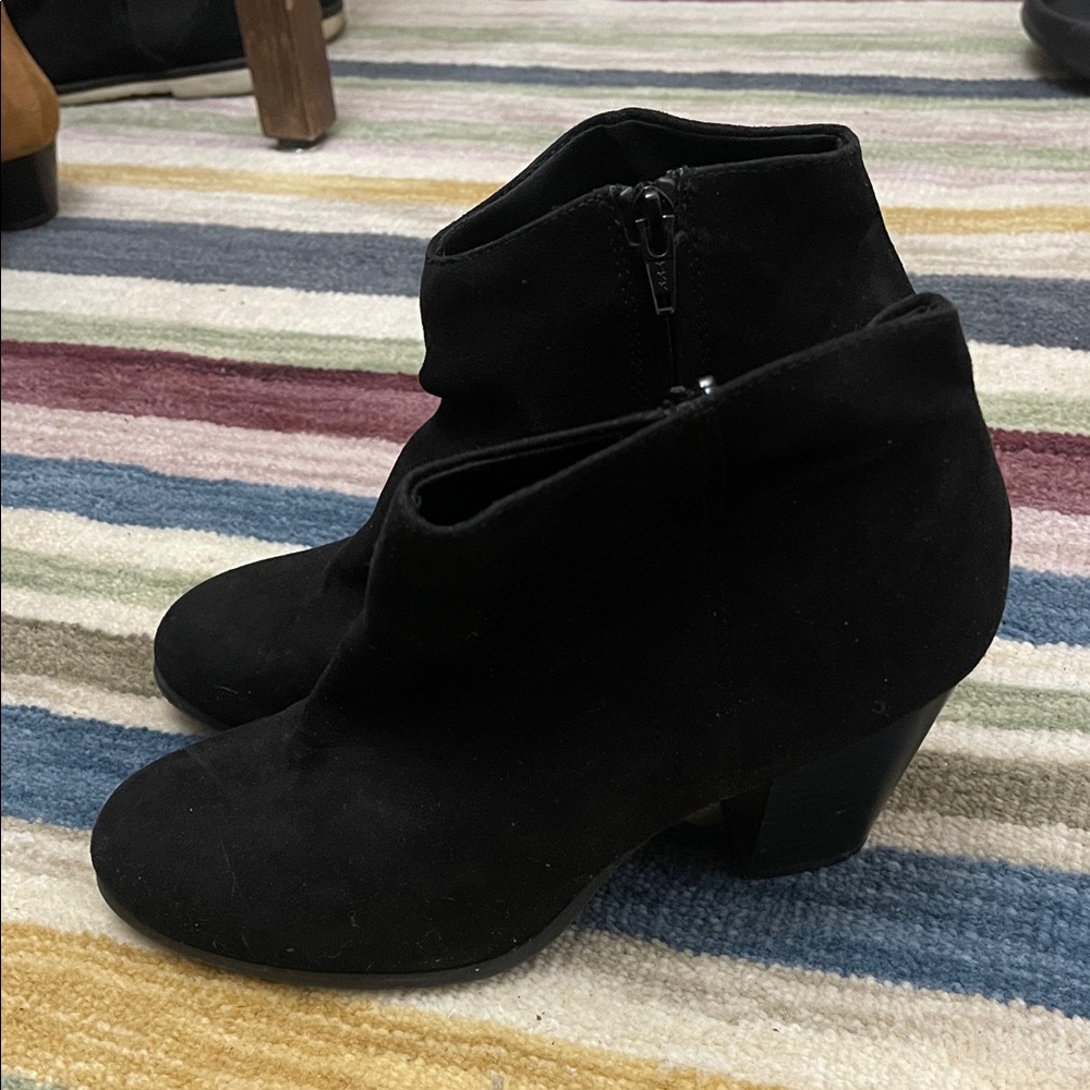 Old Navy Black Suede Ankle Booties